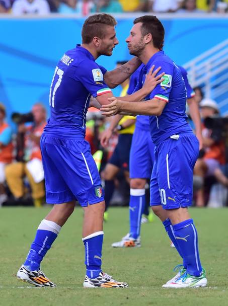 Con Ciro Immobile in Italia-Uruguay agli ultimi Mondiali 24/06/2014 (AFP)